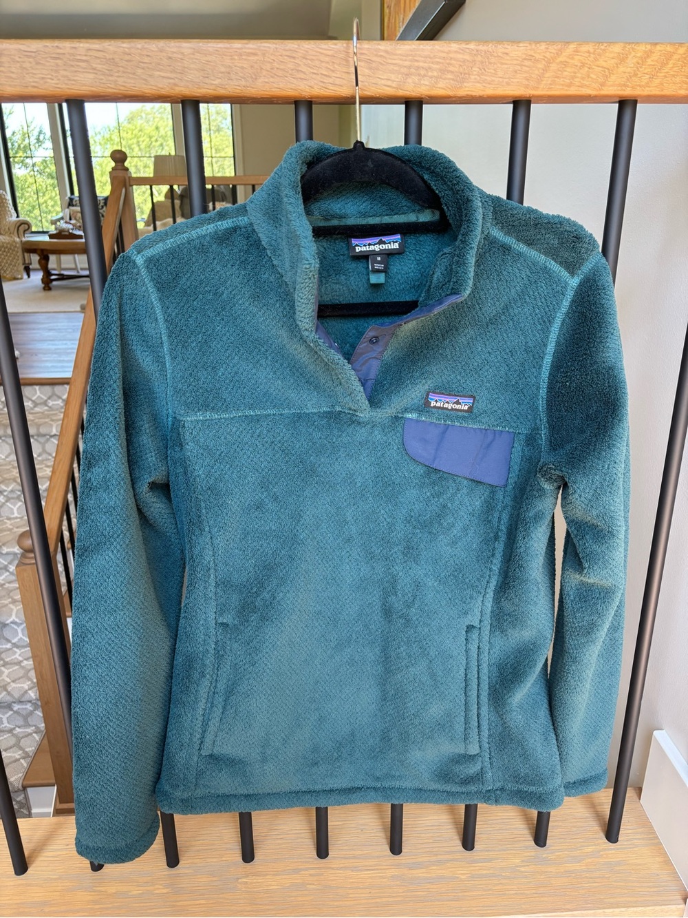 Patagonia Emerald Dark Teal Re-Tool Half Snap Pullover Jacket Top